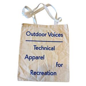 OUTDOOR VOICES Logo Canvas Tote Bag Athleisure